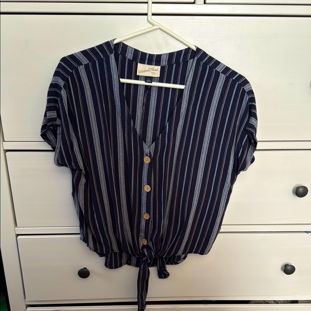 Women's Black Striped Top